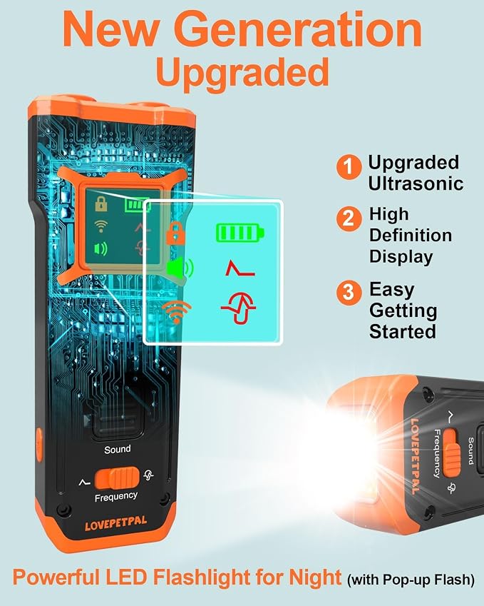 Dog Training Bark Deterrent Device, Anti-Barking Device with HD Display and LED Flashlight for Dogs, Stop Bad Behavior Without Yelling or Swatting, Ultrasonic Stopper Alternative to Shock Collars