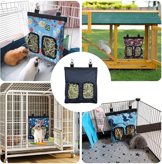 Guinea Pig Hay Feeder, Hanging Rabbit Hay Feeder Bag for Guinea Pigs Bunnies Chinchillas. Triangle