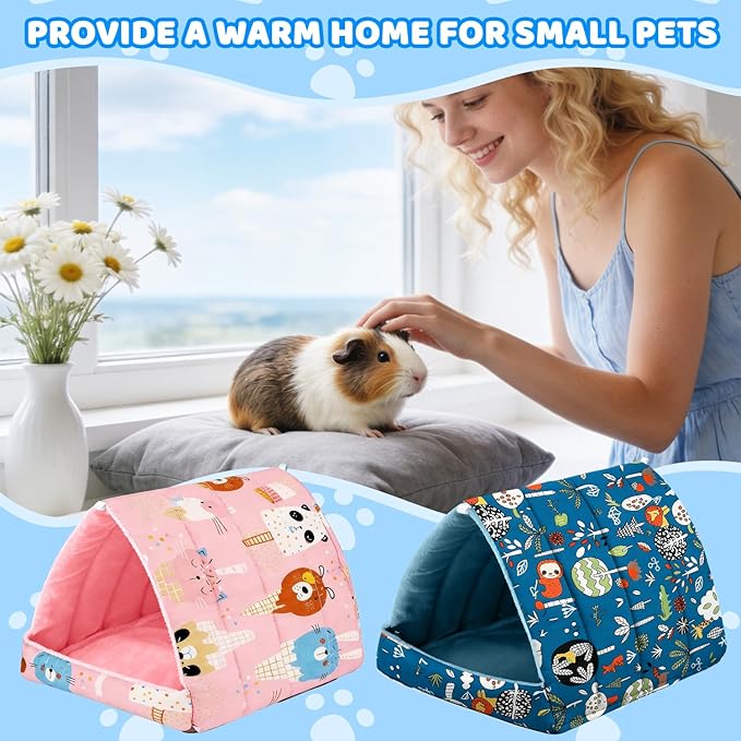 2 Pcs Guinea Pig Hideout, Guinea Pig Bed Tunnel Washable Small Animal House Cage Accessories for Mouse Chinchillas Hamsters Hedgehogs Ferrets Bearded Dragons and Rats Other Small Animals