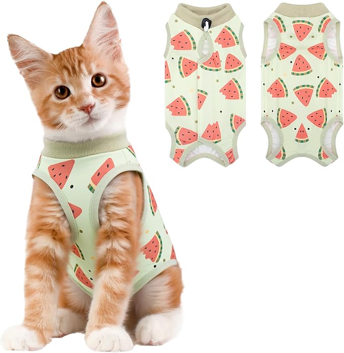 Coppthinktu Cat Recovery Suit Female, Breathable Cat Onesie After Surgery Female for Abdominal Wounds or Skin Diseases, Surgery Recovery Suit Kitten Surgical Onesie After Spay Wear Anti Licking