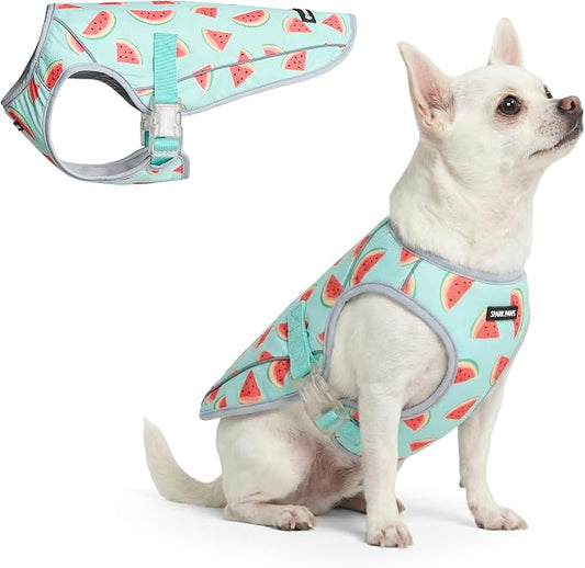 Spark Paws Dog Cooling Vest - SPF 50 UV Sun Protection - Summer Heat Relief Gear for Dogs, Lightweight, Evaporative Cooling - Dog Anxiety Relief Vest During Hot Days - Watermelon - Size M