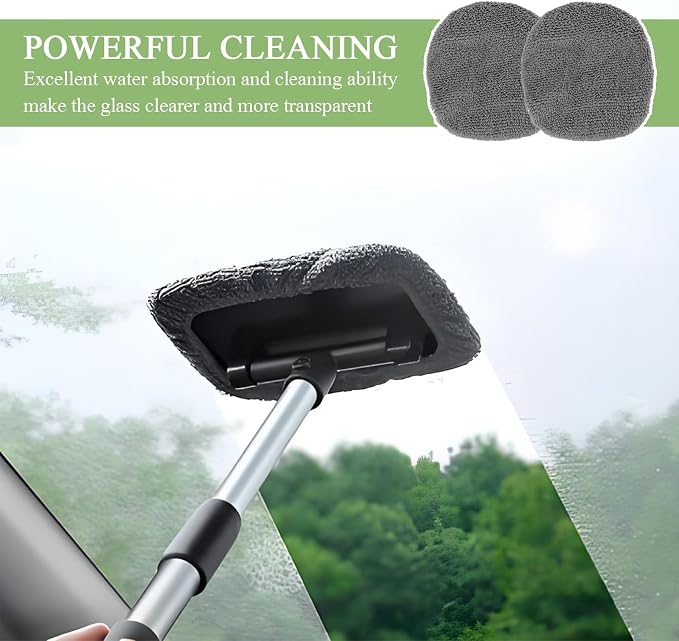 wuyaoyao 20PCS Car Windshield Cleaning Tool Bonnets, Microfiber Cleaning Cloth for Windshield Cleaning Tool, Replaced Car Care Microfiber Windshield Cleaner Cloths Pad, Fits 3" Plate (20PCS)