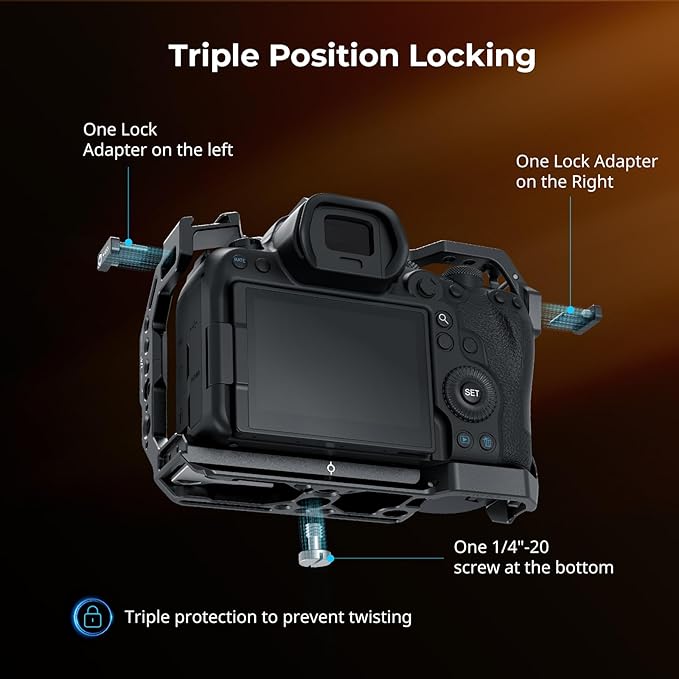 SmallRig R6 II Hawklock Camera Cage Kit for Canon R6 Mark II, Full Cage with Top Handle and Cable Clamp, Buit-in Cold Shoes and NATO Rails -5197