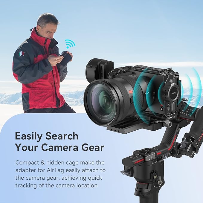 SMALLRIG Cage for AirTag with Dual 1/4"-20 Mounting Dual Screw Adapter Compatible Cage Plate - MD4149