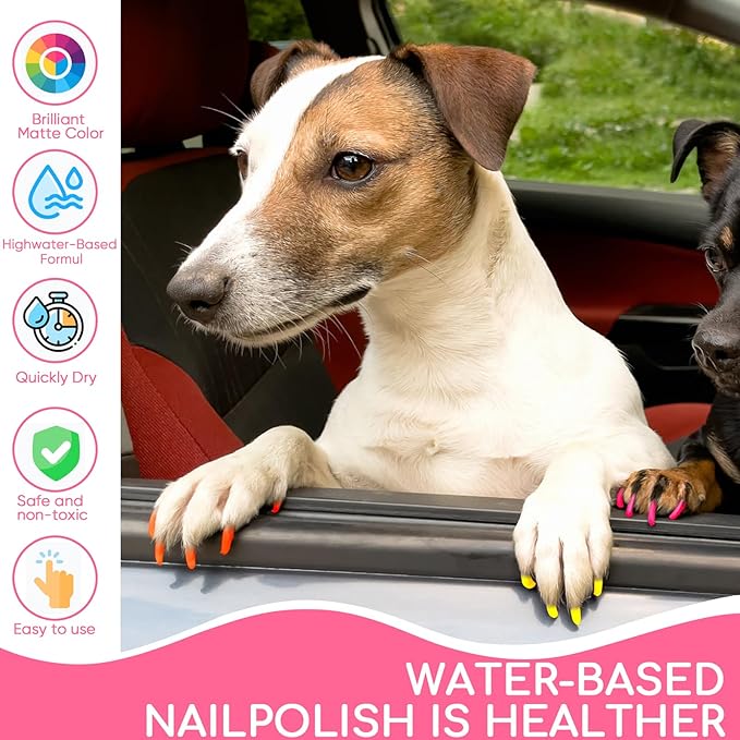 OLINGYOU Dog Nail Polish， Dog Nail Polish Pens Quick Dry-20 Colors, Pet Nail Polish Set for Dogs， DIY Dogs Puppy Nails, Dog Safe Nail Polish Non Toxic, Odorless, Easy to Apply