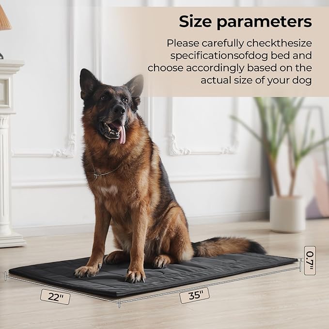 Chew Proof Dog Crate Pad - Indestructible Durable Dog Bed for Aggressive Chewers, Machine Washable & Waterproof Indoor Outdoor Tough Kennel Pad for Medium Dogs (Medium (22"x35"))