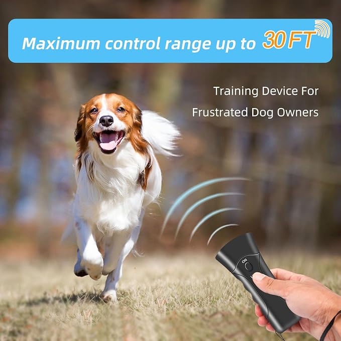 Anti Barking Device Ultrasonic Dog Deterrent Control Ultra Sonic Bark Deterrents Stop Waterproof Outdoor Corrector Devices 3 in 1 Frequencies Bark Guard Mod Trainer Stopper For Small Medium Large Dogs
