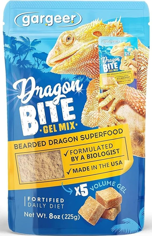 Gargeer 8oz Bearded Dragon Food. Complete Gel Diet for Both Juveniles and Adults. Proudly Made in The USA, Using Premium Ingredients, Fortified Gourmet Formula. Enjoy!