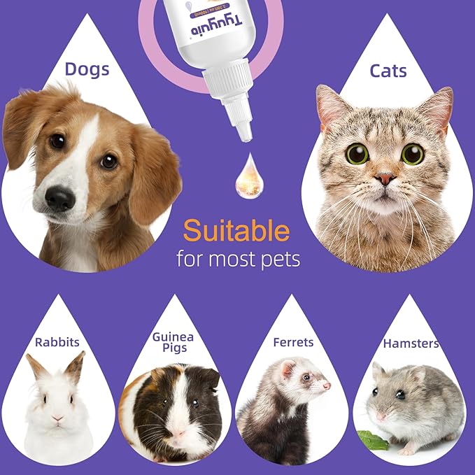 Pet Eye Drops for Dogs and Cats to Soothe Eyes Irritation & Infection Allergy,Relieve Dogs Cats Dry Eyes Pink Eyes,Pet Tear Stain Cleaner,Safe & Gentle Formula for All Animals 3.38oz (A)