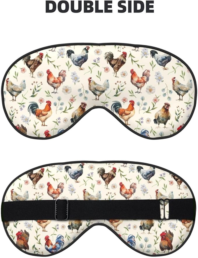 Cute Chicken Sleep Mask Breathable Soft Eye Mask for Sleep for Women Men Lightweight Eye Cover for Travel, Night Work, Nap, Office