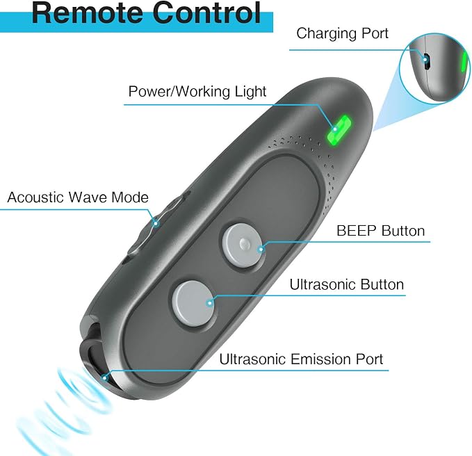 Dog Barking Deterrent Devices Rechargeable Ultrasonic Dog Bark Deterrent 3 Frequency No Bark Control Devices 16.5 Ft Range Dog Whistles that Makes Dogs Stop Barking