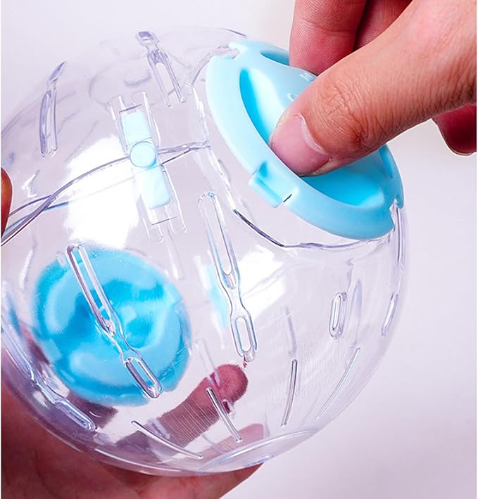 Hamster Ball, Transparent Hamster Running Ball Exercise Wheel Cage Accessories Hamster Toys, Large Space, Reduce Boredom, Increase Activity (Blue, 7.1inch)