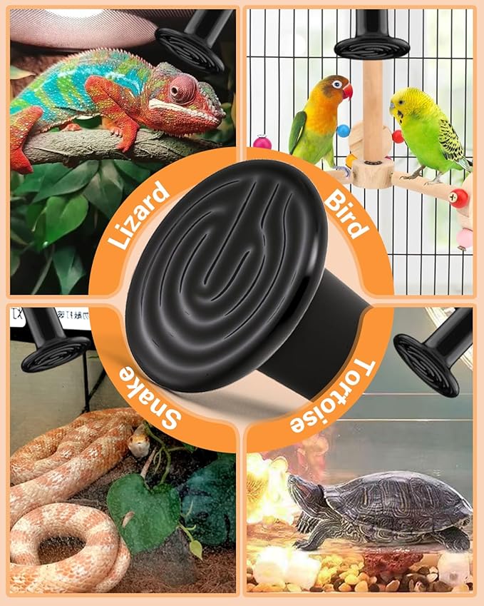 Ruiandsion 150W Ceramic Heat Emitter Bulb 3-Pack – Long-Lasting Nighttime Heating for Reptiles & Poultry, Shatter-Resistant Design for Large Terrariums/Coops