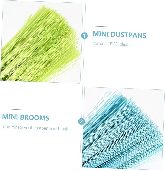 NOLITOY 2sets Mini Broom Dustpan Hamster Cage Cleaning Tool Pet Care Gadget Easy Storage for Cats Rabbits Hamsters Random Color