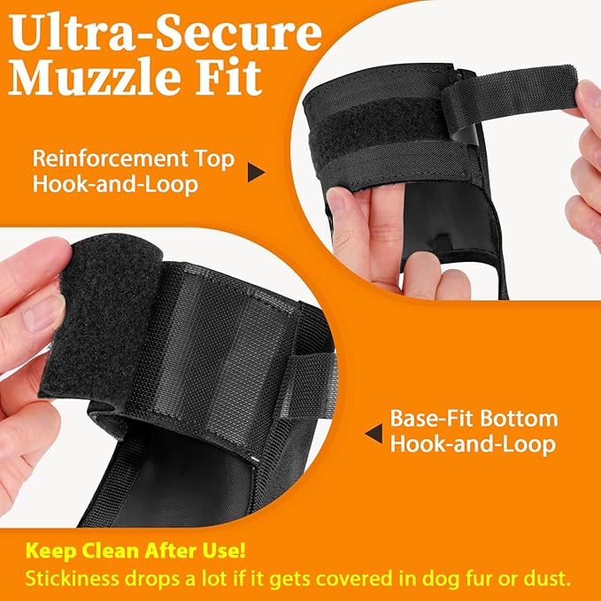 Mayerzon Dog Muzzle for Large Medium Small Dogs, Adjustable Fit, Soft & Sturdy Fabric, Prevents Fierce Barking Biting Chewing, Ideal for Grooming Walking Vet Visits, Allows to Pant Drink (Black, S)