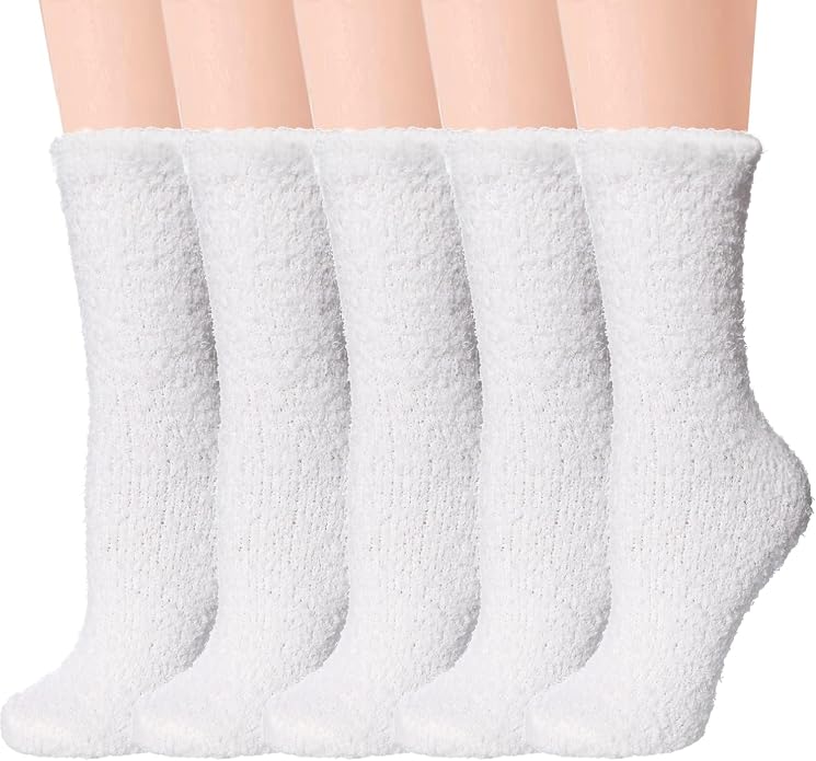 Ginmewrae Women Fuzzy Socks Cozy Soft Fluffy Cute Animal Slipper Socks Sleeping Warm Socks Christmas Gift for Girls