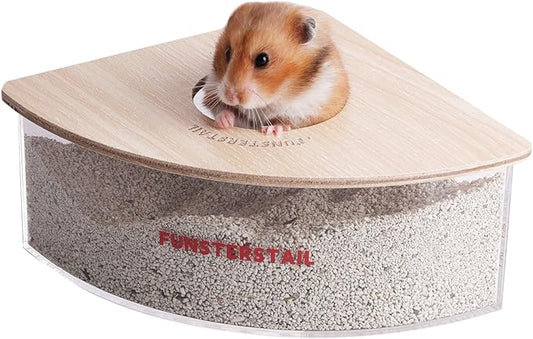 Hamster Sand Bath Container for Small Pets (Fan-Shaped)