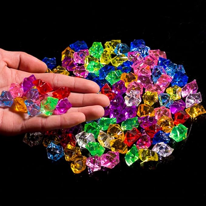 Ivie Colorful Crystal Stone Acrylic Glass Transparent Stone for Fish Tank,Aquarium,Terrariums,Vase,Plants,Garden Decoration (200grams) (purple)
