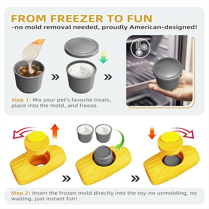 Sedioso Dog Toys for Aggressive Chewers, Indestructible Enrichment Dogs Toy for Large Medium Breed,Interactive Dog Frozen Lick Treat Tray Holder with Dual Molds to Keep Them Busy and Reduces Anxiety