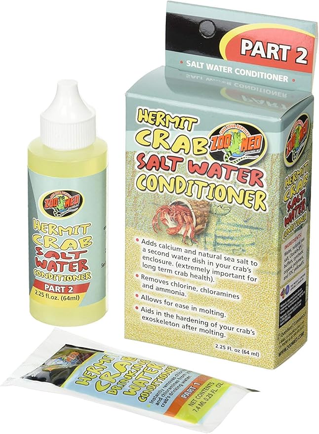 (3 Pack) Zoo Med Hermit Crab Salt Water Conditioner, 2.25-Ounce Each