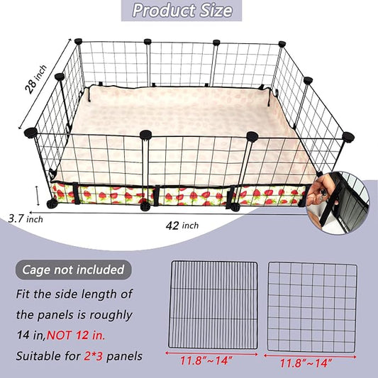 Guinea Pig Cage Liner，Washable Waterproof Oxford Cloth Cage Liners for Small Animals,Hamster Chinchilla Hedgehog Rabbit and Other Small Animals Not Include Cage (28x42 inches)