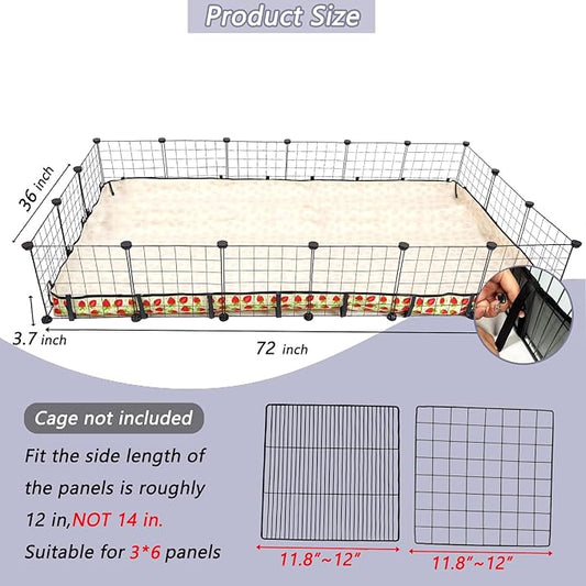 Guinea Pig Cage Liner，Washable Waterproof Oxford Cloth Cage Liners for Small Animals,Hamster Chinchilla Hedgehog Rabbit and Other Small Animals Not Include Cage (36x72 inches)