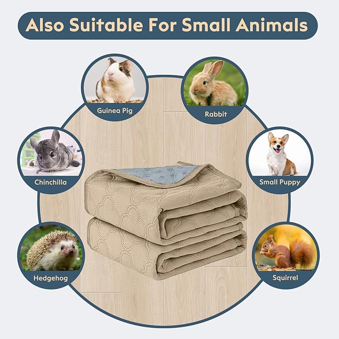 FunFurry Washable Pee Pads for Dogs - 2 Pack Reusable Pee Pads，Waterproof Puppy Pads，Pet Training Pads，Super Absorbent with Dog Paw Shape Non-Slip Backing (Cream, 31" X 36" - 2 Pack)