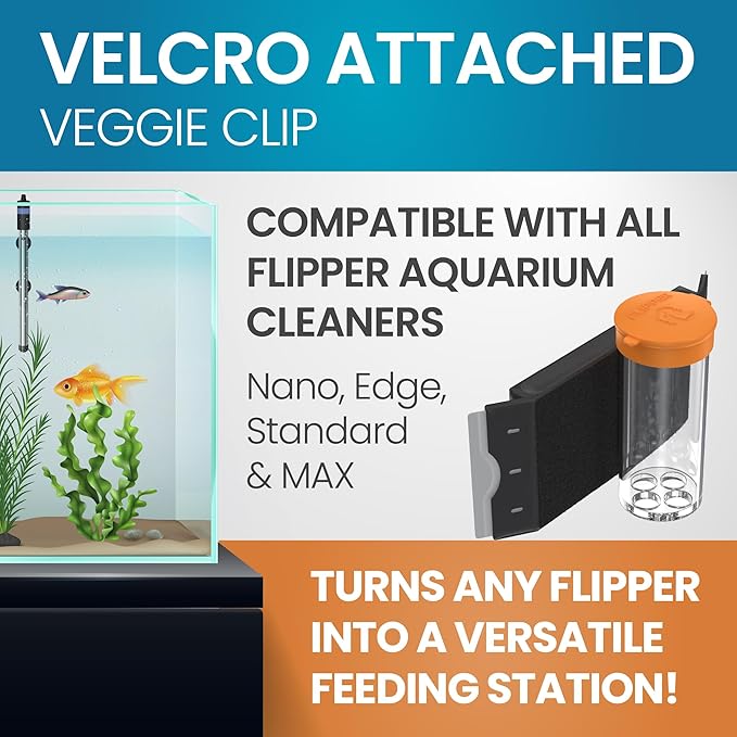 Flipper Feeder - Aquarium Cleaner Fish Food Feeding Clip Kit Fish Tank Accessories for Nano, Standard & Max Aquarium Cleaning Tools Glass Cleaner