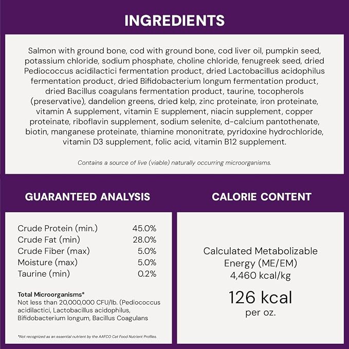 Stella & Chewy's Freeze-Dried Raw Cat Dinner Morsels - Premium Salmon & Cod Recipe with 98% Wild-Caught Fish & Organs - Natural Grain-Free Cat & Kitten Food - Made in USA - 18 oz