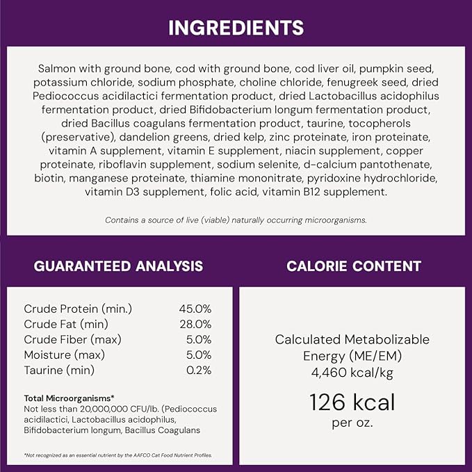 Stella & Chewy's Freeze-Dried Raw Cat Dinner Morsels - Premium Salmon & Cod Recipe with 98% Wild-Caught Fish & Organs - Natural Grain-Free Cat & Kitten Food - Made in USA - 8 oz