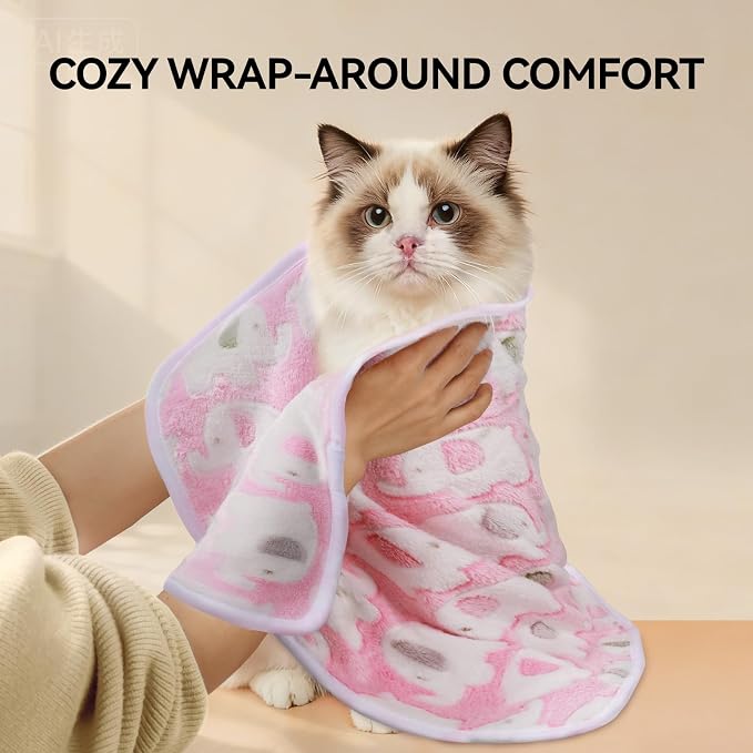 LINENLUX 1 Pack 3 Blankets Super Soft Fluffy Premium Fleece Dog Blankets for Puppy Cat Pet Blanket Flannel Throw Warm Sleep Elephant Pattern-3pcs 60x40 inch