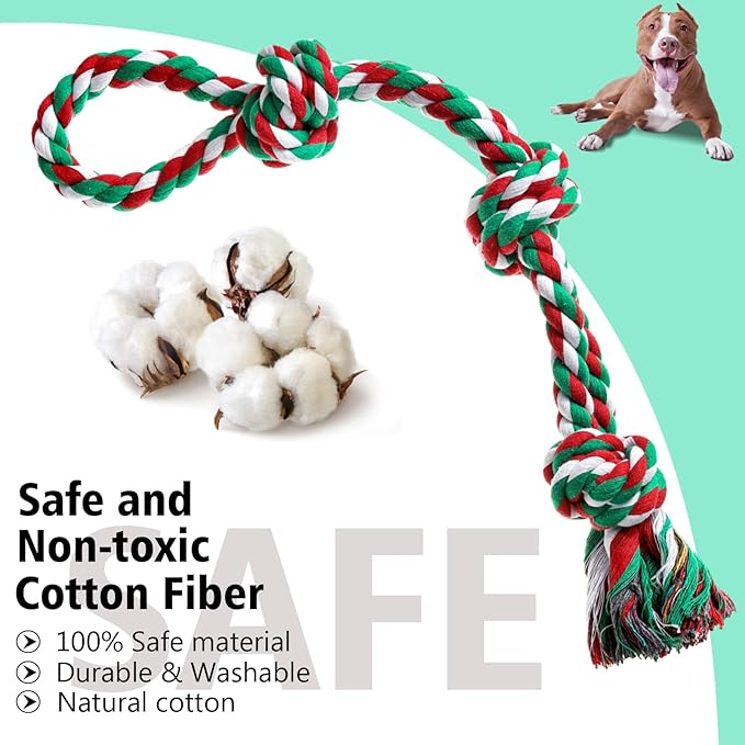 XIGOU Rope Toys for Dogs - Indestructible Chew Toys for Aggressive Chewers, Tough Puppy Teething Toys for Boredom, Dental Cleaning Tug of War Toy - Great for Small to Large Breed