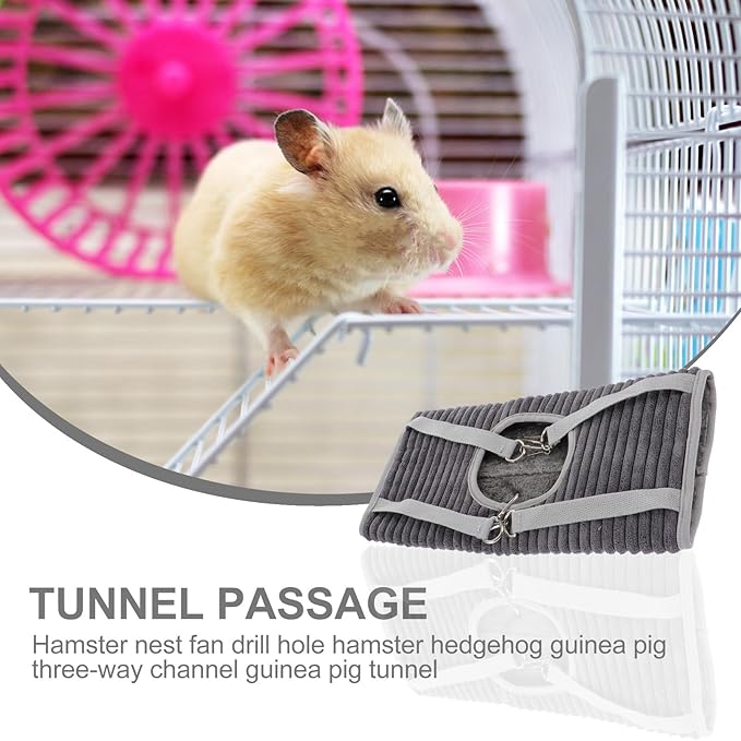 Hemobllo Warm Plush Ferret Hideout Tunnel Hammock Small Pet Sleeping Nest for Hamsters Rats Chinchillas All-Season Soft Cage Accessory Gift for Small Animals