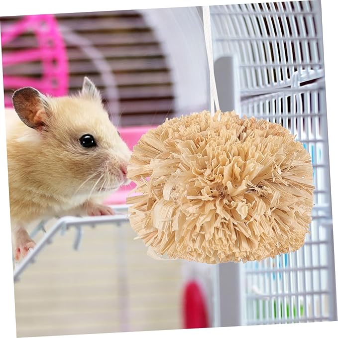 Luxshiny 2Pcs Natural Chew Balls for Small Pets Guinea Pig Plaything Rabbit Molar for Teeth Grinding and Cleaning Safe Corn Leaf Material Suitable for Hamster Bunny Chinchilla Teeth Care