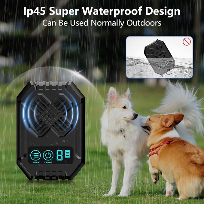 Anti Barking Devices, Ultrasonic Dog Bark, Dog Bark Deterrent Device 3 Adjustable Modes - Rechargeable Long Range 50FT