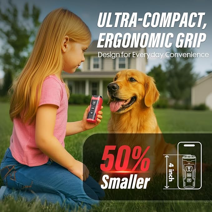 YUYQA Dog Bark Deterrent Device, 3X Ultrasonic Anti Barking, 6 Training Modes 23 FT Range Barks No More Indoors Outdoors Behavior Correct Safe & Humane Rechargeable Compact Bark Control for Dogs