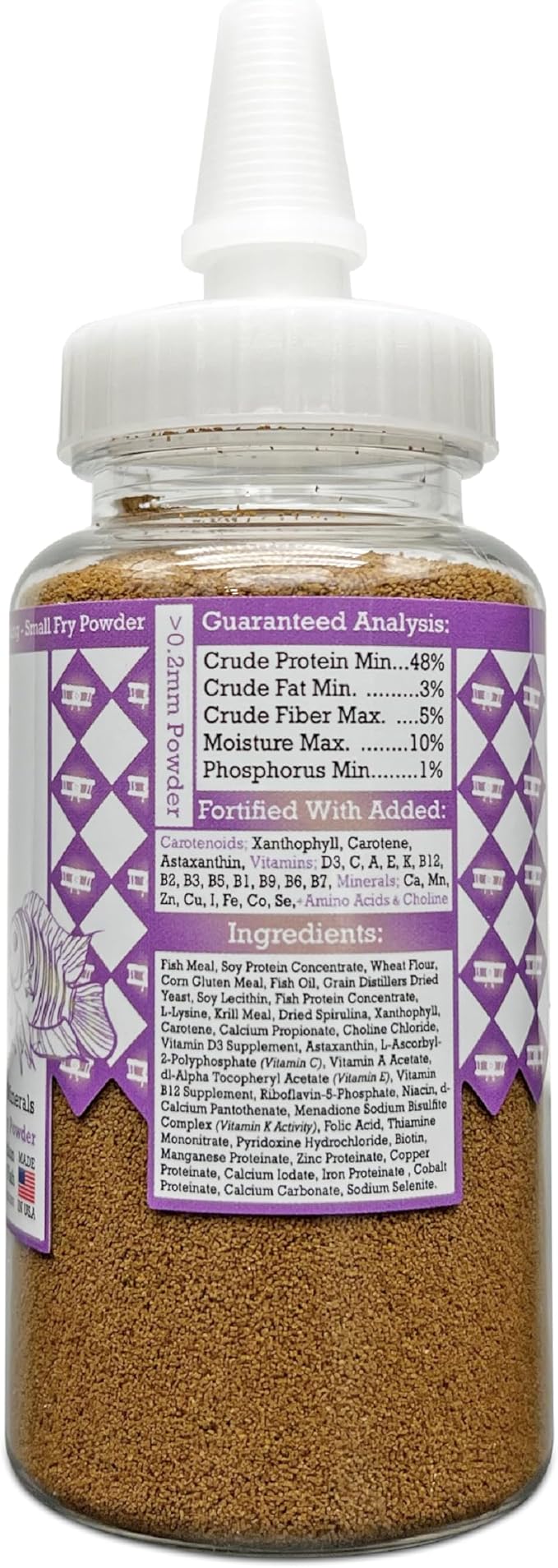 Aquatic Provisions Small Fry Fish Food Powder 3.17 oz, for Breeding and Raising Newborn and Juvenile Freshwater Aquarium Species