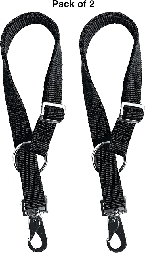Majestic Ally Pack of 2 Horse Water Bucket Strap Hangers - Adjustable 18” to 30” length – for Indoor or Outdoor Use