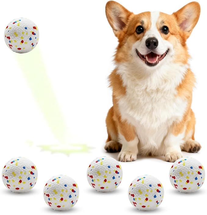 6 Pack Dog Toy Balls, 2.3 Inch ETPU Material, Replacement Balls for Automatic Ball Launcher Machine, Perfect for Small & Medium Dogs, Perfect for 2.3 Inch Automatic Launcher