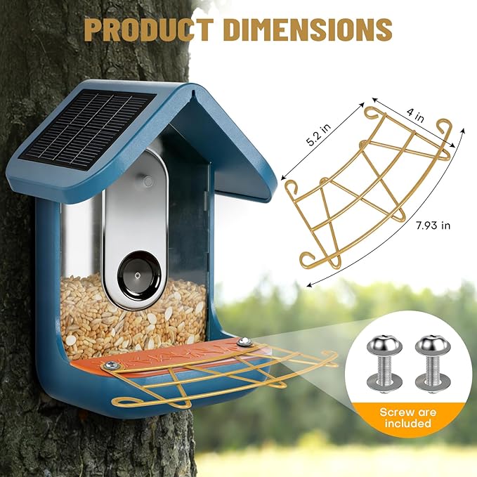 Perch Extender for Bird Buddy, Gold Metal Accessories for Bird Buddy, Custom-Fit Extended Perch with Screws and Washers, Durable Weather-Resistant Add-On for Bird Watching