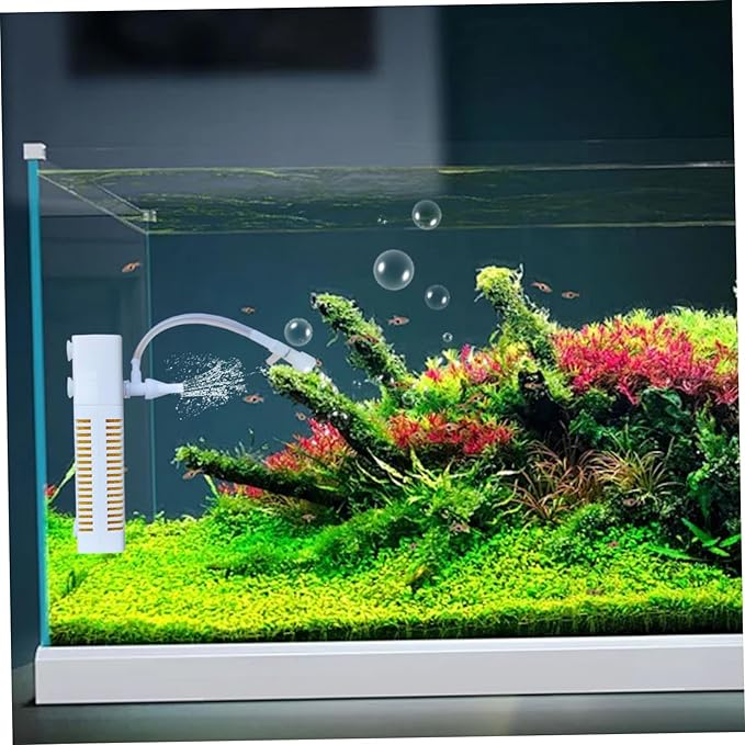 Aquarium Filter USB Charging Aquarium pumpss 3-in-1 Quiet Aquarium Filter pumps with Washable Filter Sponge Fish Tank Filter for Filtration, Oxygenation, Circulation, Fish Tank Filters