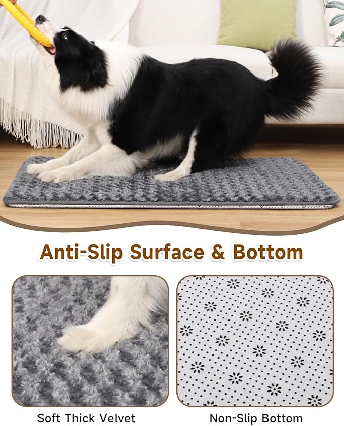 XXL Dog Bed for Crate High Resilience Foam Crate Pad Mat for Large Dogs Washable Anti-Slip,47" x 29",Dark Gray