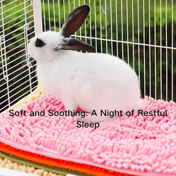 2PCS Guinea Pig Liner Washable Rabbit Cage Liner Guinea Pig Fleece Mats Reusable Bedding Pee Pads for Ferret Bunny Chinchilla Small Animals (Green,23.62" LX15.75 W)