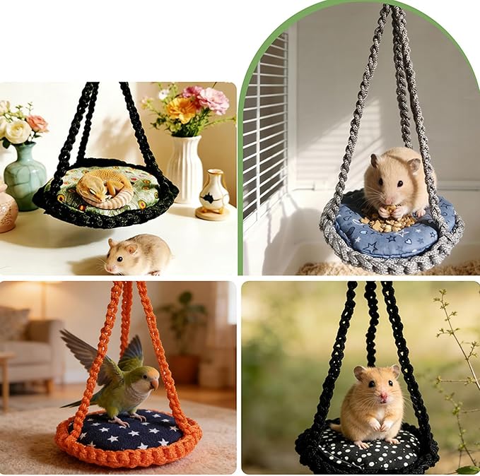 Rodents Sleep Hanging Bed Soft House Woven Toy Suitable for Hamsters and Mice Cage Entertainment Cold Weather Pet House