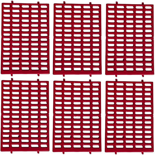 Saguaro Acres Rabbit and Small Animal Cage Resting Mat for Wire Floored Cages - Pack of 6 (Red)