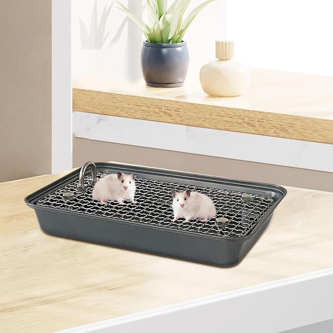 Bunny Litter Box - Removable Litter Box, Reusable Training Pan, Stainless Steel Potty Trainer | Small Medium Animals Rabbits for Small Medium Animals Rabbits