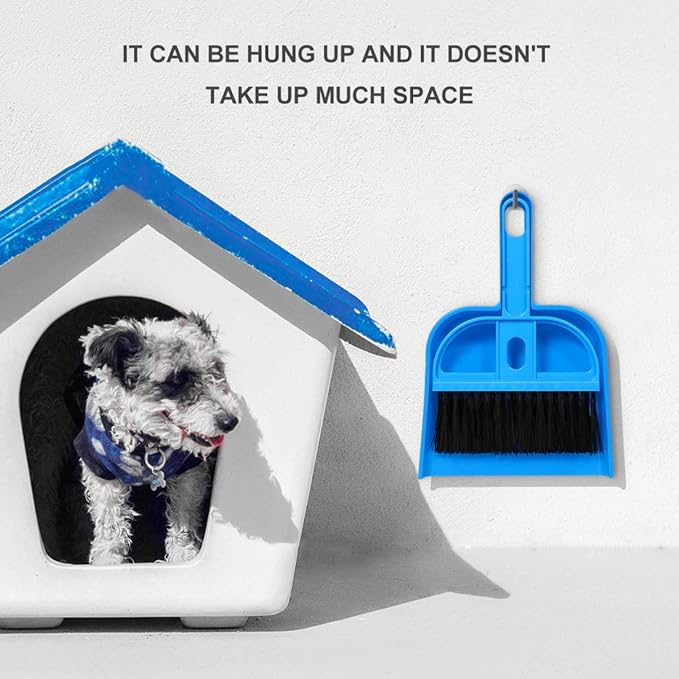 POPETPOP Mini Broom and Dustpan Set - Cage Cleaner for Guinea Pigs, Hedgehogs, Hamsters, Chinchillas, Rabbits, Reptiles - Guinea Pig Cage Cleaner Desk Cleaning Brush (Random Color)