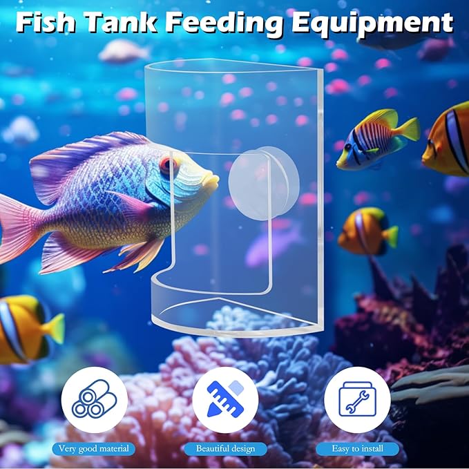 New Fish Tank Feed Tray with Suction Cup, Tank Divider Supplies, Feeding Tube Supplies Breeder Box for Aquarium, Round Aquariums & Fish Bowls Accessories