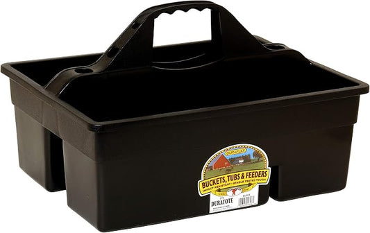 Little Giant® Plastic DuraTote | Horse Grooming DuraTote | Durable Tote Box Organizer with Easy Grip Handle | Extra Thick Sidewalls | Black