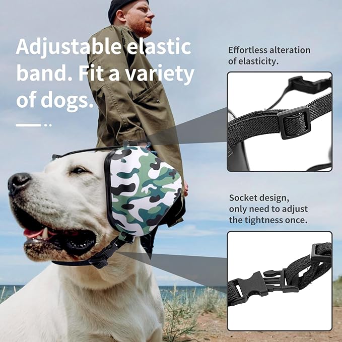 Dog Ear Muffs Noise Protection, Noise Cancelling Headphones for Dogs, Ear Covers for Hearing Protection and Anxiety - Camouflage